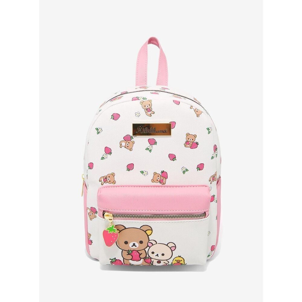 Sanrio Hello Kitty Rilakkuma & Friends Pink Strawberry Mini Backpack - New